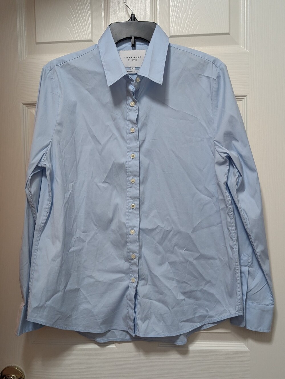 The Shirt by Rochelle Behrens The Boyfriend Shirt Size Medium M Light Blue
